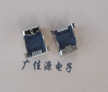 浙江 MINI USB 5PF 90°SMT前插后贴电源接口