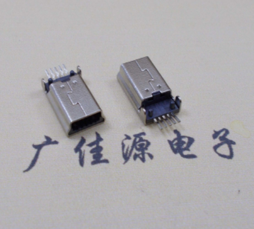 石家庄MINI USB公头 5pin端子贴板带柱 10.7mm体长