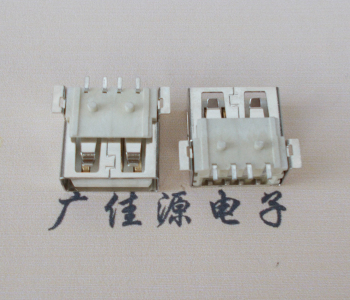 和平镇USB AF方形脚 贴片母座 1.0/1.2柱子直边接口