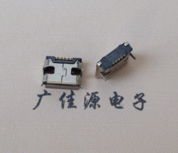 天津Micro usb 5pin接口 插板7.2mm脚距 无柱无焊盘镀镍