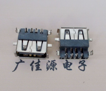 石家庄AF USB母座90度 DIP沉板3.9/4.9 耐高温有卷边