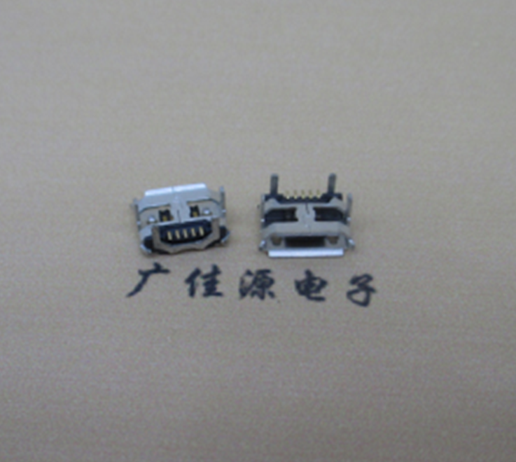 宁津Micro usb5p母座 B型口 加长2.0mm牛角 焊接图解