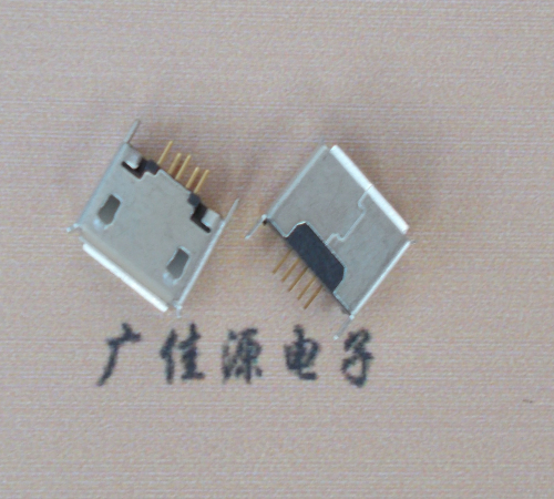 北京Micro usb立插180度 5p针加长2.0mm卷边雾锡