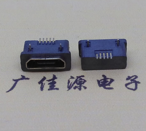 MICRO USB5p防水接口 90度卧式 两脚插板牢固