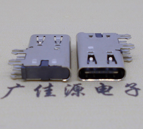 侧插USB3.1接头座子.90度type-c母座.6p侧插连接器