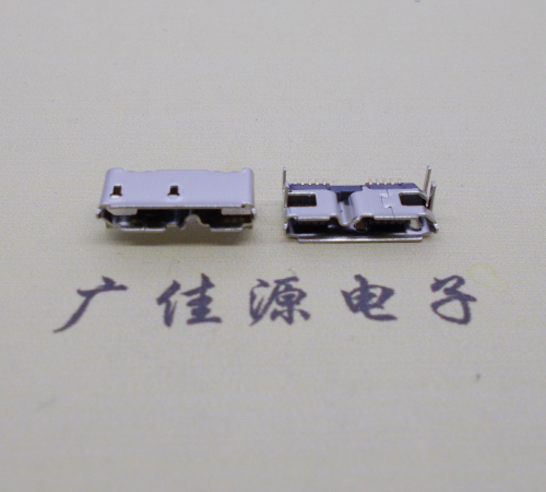 宁津micro usb 3.0 10pin母座双接口带卷边四脚插板
